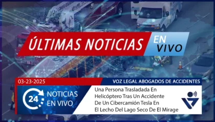 [03-23-2025] Condado De San Bernardino, CA - Una Persona Trasladada En Helicóptero Tras Un Accidente De Un Cibercamión Tesla En El Lecho Del Lago Seco De El Mirage