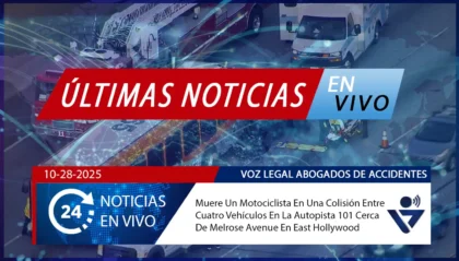 [10-28-2025] Condado De Los Angeles, CA - Muere Un Motociclista En Una Colisión Entre Cuatro Vehículos En La Autopista 101 Cerca De Melrose Avenue En East Hollywood
